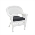 Propation White Wicker Chair With Black Cushion PR2435640